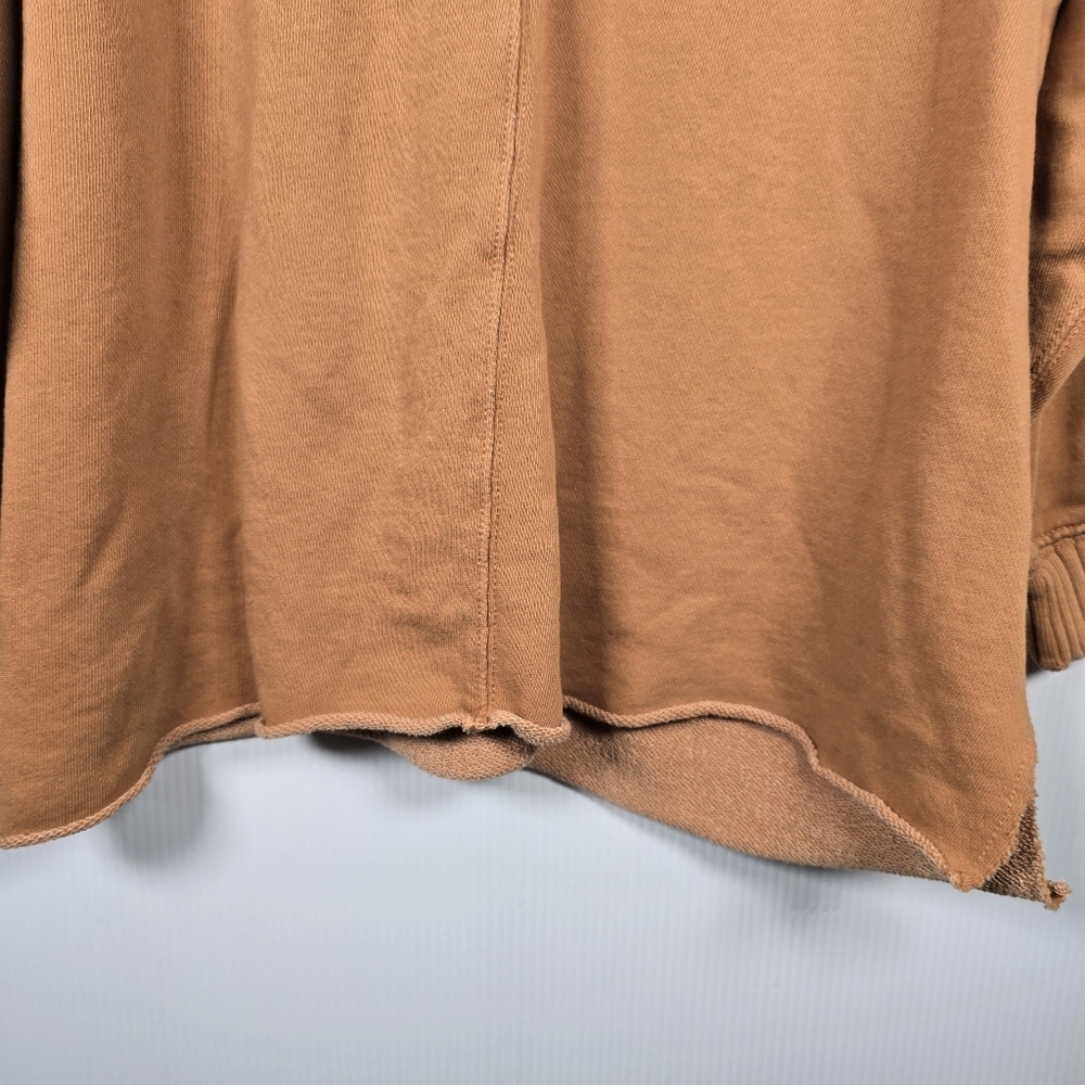 Aerie Down-To-Earth Oversized Sweatshirt In Burnt Orange Size XS Distressed - Picture 7 of 11